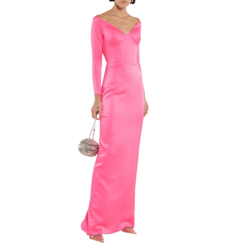 Alex Perry - Lane Satin Crepe Off Shoulder Gown - AU 12 - Picture 2 of 5